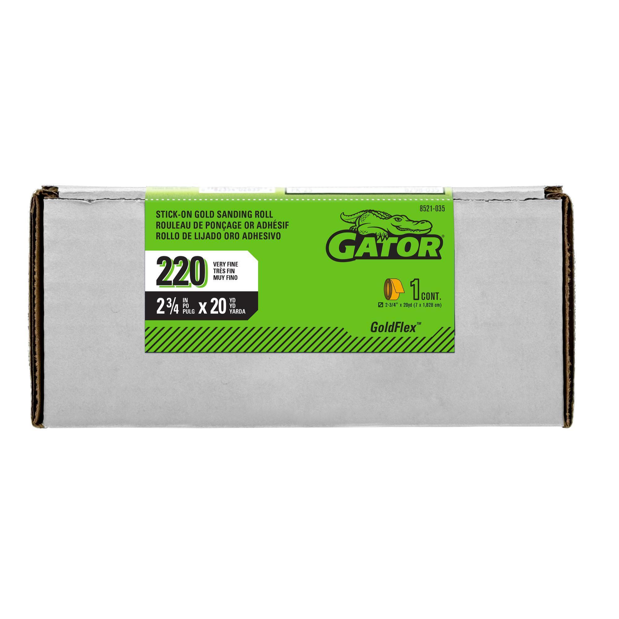 Gator GoldFlex Sanding Roll — 60ft. x 2-3/4in., 220 Grit, Aluminum Oxide, 10 Pcs, Model# 8521035DS